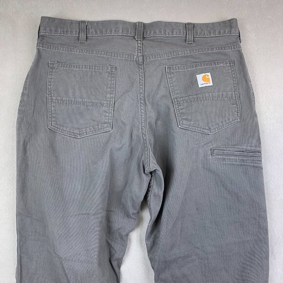 Carhartt Mens Pants 38 Gray Rugged Flex Relaxed Fit Canvas Rigby Utility 38x30 - Picture 9 of 13